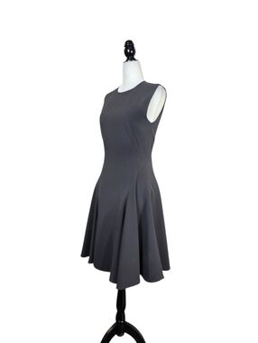 Saks Fifth Avenue Sleeveless Flared Midi Dress in Charcoal grey